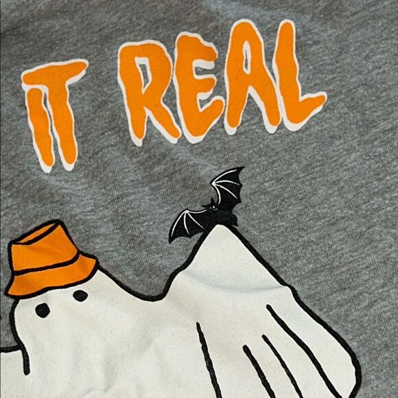 Fun 🤩 ‘Creep It Real' Ghost 👻 & Bats 🦇🦇 Skateboard 🛹 🎃 Kids 💯 Cotton T-Shirt - Picture 8 of 17